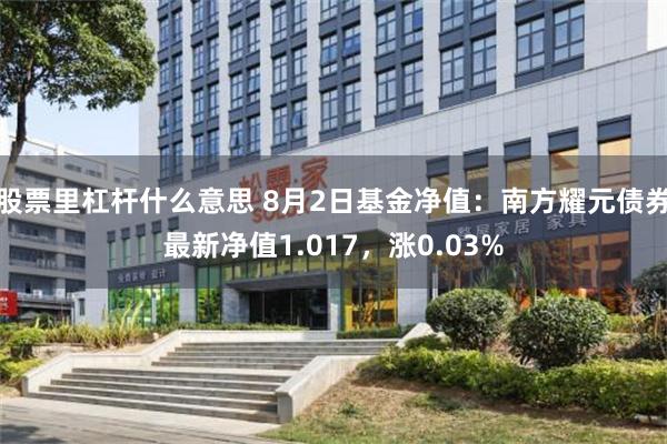 股票里杠杆什么意思 8月2日基金净值：南方耀元债券最新净值1.017，涨0.03%