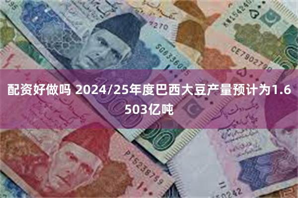 配资好做吗 2024/25年度巴西大豆产量预计为1.6503亿吨