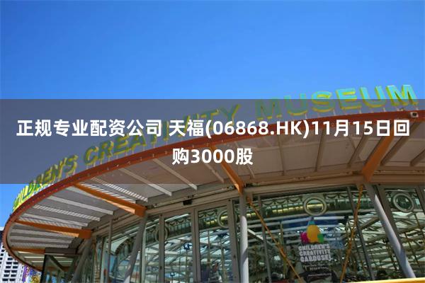 正规专业配资公司 天福(06868.HK)11月15日回购3000股